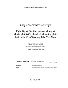 Nghiên cứu phân lập và đặc tính hoá vi khuẩn phân huỷ