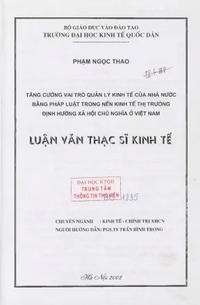 Vai trò của Nhà nước trong quản lý kinh tế theo pháp
