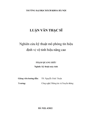 Nghiên Cứu Kỹ Thuật Mô Phỏng Tín Hiệu Định Vị Vệ Tinh