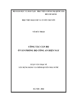 Công Tác Cán Bộ Tại Văn Phòng Bộ Công An: Thực Trạng và