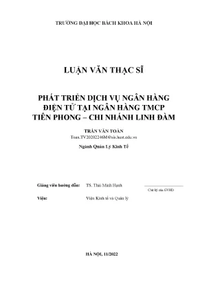 Nâng cao dịch vụ ngân hàng điện tử tại TPBank Linh Đàm