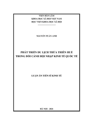 Phát Triển Du Lịch Thừa Thiên Huế Trong Bối Cảnh Hội