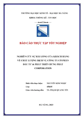 Nghiên Cứu Sự Hài Lòng Của Khách Hàng Về Chất Lượng Dịch