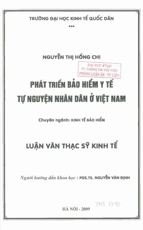 Phát Triển Bảo Hiểm Y Tế Tự Nguyện Nhân Dân Tại Việt Nam