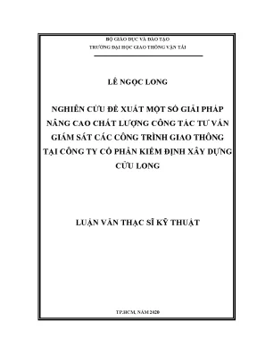 Giải Pháp Nâng Cao Chất Lượng Tư Vấn Giám Sát Công Trình 
