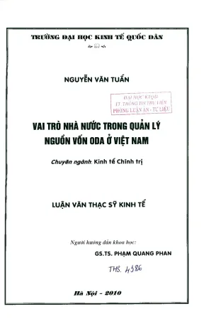 Vai trò của Nhà nước trong quản lý nguồn vốn ODA tại