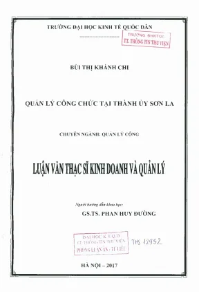 Quản Lý Công Chức Tại Thành Ủy Sơn La: Nghiên Cứu và Đề