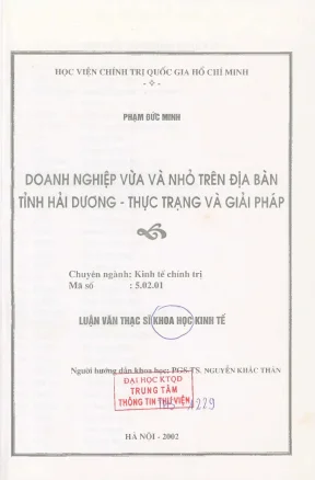 Phát Triển Doanh Nghiệp Vừa và Nhỏ Tại Tỉnh Hải Dương: