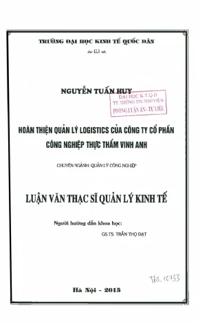 Hoàn thiện quản lý logistics tại Công ty Cổ phần Công