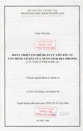 Cải Thiện Quản Lý Vốn Đầu Tư Xây Dựng Cơ Sở Hạ Tầng Tại