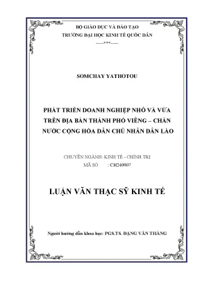 Phát Triển Doanh Nghiệp Nhỏ và Vừa Tại Thành Phố Viêng