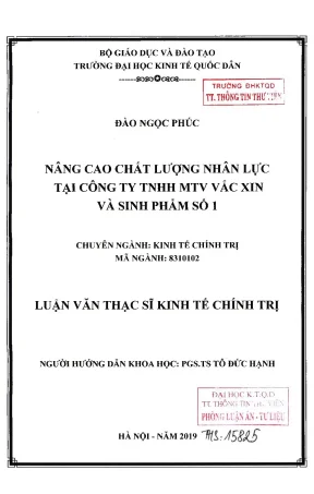 Nâng Cao Chất Lượng Nhân Lực Tại Công Ty TNHH MTV Vắc