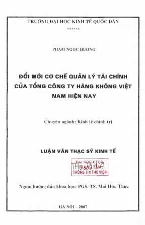 Đổi mới cơ chế quản lý tài chính tại Tổng công ty hàng