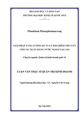 Giải Pháp Tăng Cường Quản Lý Bảo Hiểm Tiền Gửi Tại Các