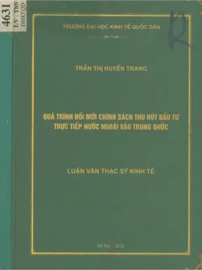 Chính Sách Thu Hút Đầu Tư Trực Tiếp Nước Ngoài Tại Trung