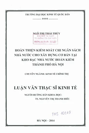 Hoàn thiện kiểm soát chi ngân sách nhà nước cho xây dựng