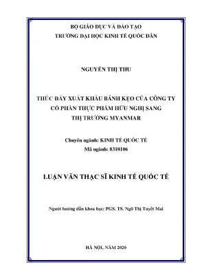 Thúc Đẩy Xuất Khẩu Bánh Kẹo Sang Myanmar: Giải Pháp và