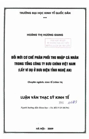 Cải Cách Phân Phối Thu Nhập Cá Nhân Trong Tổng Công Ty