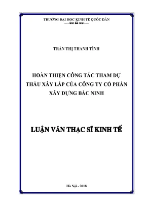 Hoàn thiện công tác tham dự thầu xây lắp tại Công ty Cổ