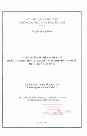 Hoàn thiện cơ chế chính sách quản lý ngoại hối trong
