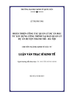 Cải Thiện Quản Lý Dự Án Đầu Tư Xây Dựng Tại Huyện Thanh Trì