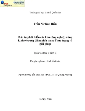 Phát Triển Khu Công Nghiệp Vùng Kinh Tế Trọng Điểm Phía Nam