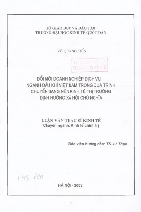 Đổi mới doanh nghiệp dịch vụ ngành dầu khí Việt Nam
