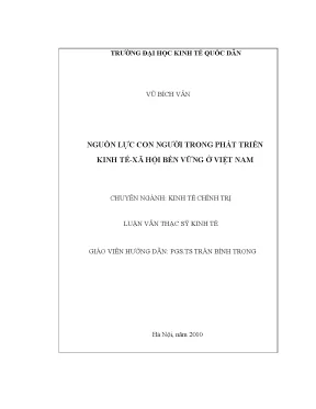 Phát Triển Nguồn Lực Con Người Để Đạt Kinh Tế-Xã Hội Bền