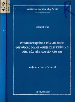 Chính Sách Quản Lý Xuất Khẩu Lao Động Của Việt Nam Đến