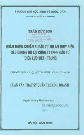 Hoàn thiện chuẩn bị đầu tư dự án thủy điện Seo Chong Ho