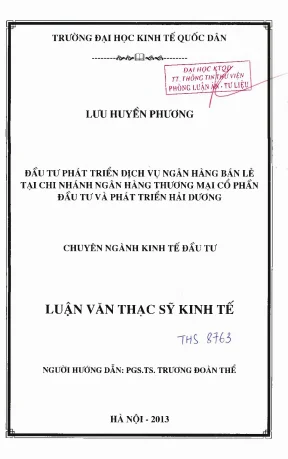Đầu Tư Phát Triển Dịch Vụ Ngân Hàng Bán Lẻ Tại Chi Nhánh
