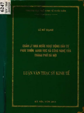 Quản Lý Nhà Nước Hoạt Động Đầu Tư Phát Triển Khoa Học và
