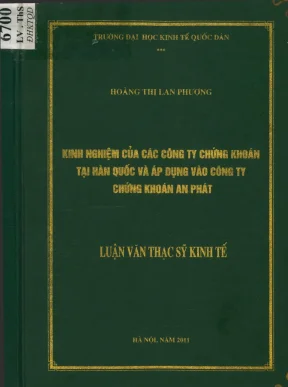 Nghiên Cứu Kinh Nghiệm Các Công Ty Chứng Khoán Hàn Quốc