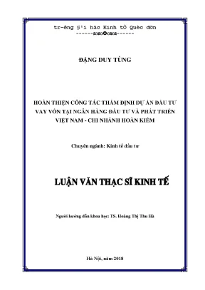 Cải Thiện Công Tác Thẩm Định Dự Án Đầu Tư Tại Ngân Hàng 