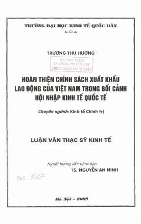 Hoàn thiện chính sách xuất khẩu lao động của Việt Nam