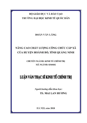 Nâng Cao Chất Lượng Công Chức Cấp Xã Tại Huyện Hoành Bồ,