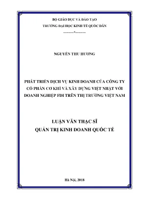 Phát Triển Dịch Vụ Kinh Doanh Của Công Ty Cổ Phần Cơ Khí