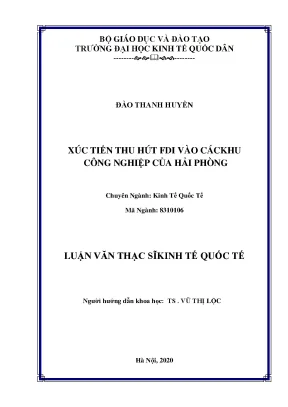 Xúc Tiến Thu Hút FDI Vào Các Khu Công Nghiệp Ở Hải Phòng