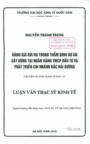 Đánh Giá Rủi Ro Trong Thẩm Định Dự Án Xây Dựng Tại Ngân