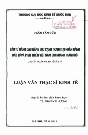 Nâng cao năng lực cạnh tranh tại BIDV Chi nhánh Thành Đô