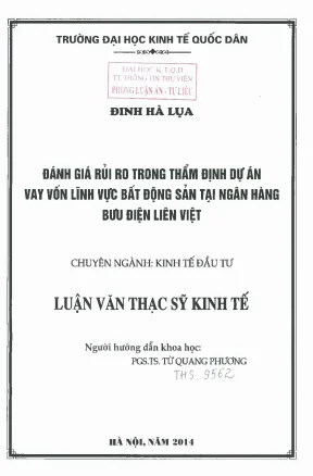 Đánh Giá Rủi Ro Trong Thẩm Định Dự Án Vay Vốn Bất Động