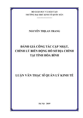 Đánh Giá Công Tác Cập Nhật Hồ Sơ Địa Chính Tại Tỉnh Hòa Bình