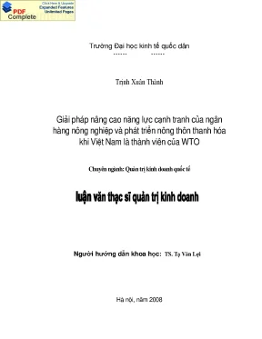 Nâng cao năng lực cạnh tranh của ngân hàng nông nghiệp