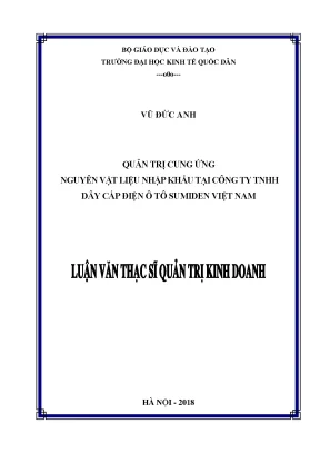 Quản Trị Cung Ứng Nguyên Vật Liệu Nhập Khẩu Tại Công Ty 