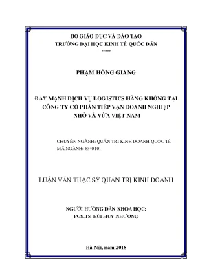 Đẩy Mạnh Dịch Vụ Logistics Hàng Không Tại SME Logistics