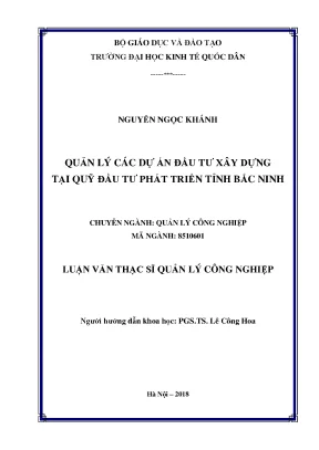 Quản Lý Dự Án Đầu Tư Xây Dựng Tại Quỹ Đầu Tư Phát Triển