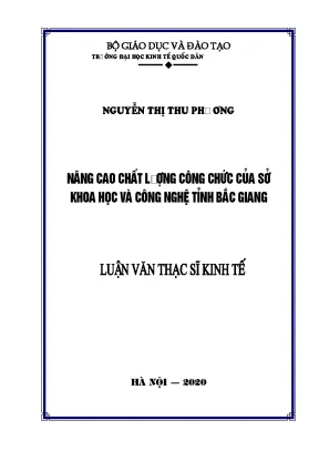 Nâng cao chất lượng công chức tại Sở Khoa học và Công