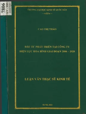 Phát Triển Đầu Tư Tại Công Ty Điện Lực Hòa Bình Giai