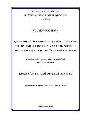 Quản Trị Rủi Ro Tín Dụng Thương Mại Quốc Tế Theo Chuẩn