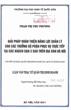 Giải Pháp Hoàn Thiện Năng Lực Quản Lý Tại Khách Sạn 3 